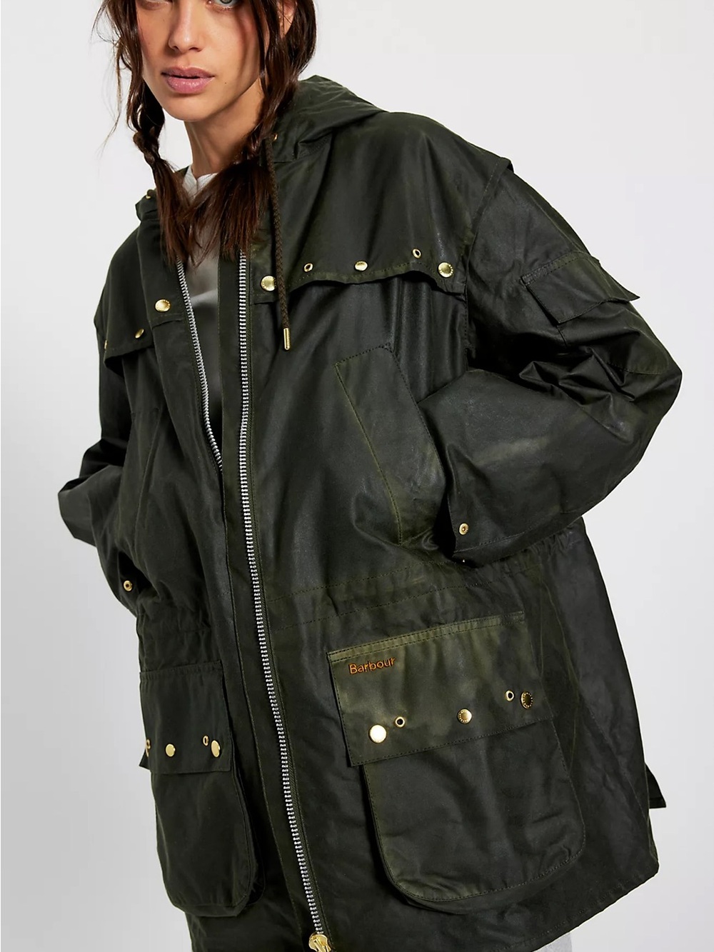 NWT Barbour Aberford Hooded Wax Jacket in Olive (UK 8/US 4)